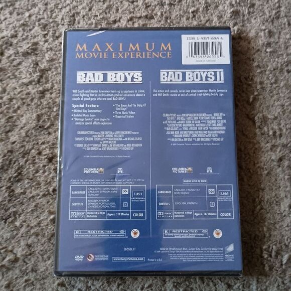 Bad Boys & Bad Boys 2 DVD BRAND NEW SEALED - Picture 2 of 2